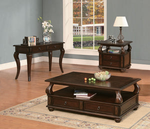 Homeroots 26" Brown Solid Wood Square End Table With Two Drawers And Shelf   286033