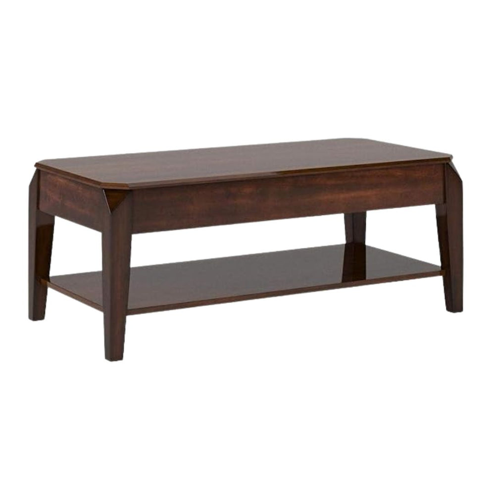 Homeroots 47" Dark Brown Lift Top Coffee Table With Shelf   286040