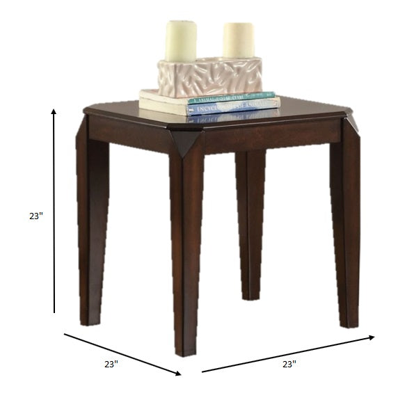 Homeroots 23" Dark Brown Solid Wood End Table   286041