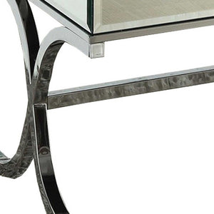 Homeroots 42" X 21" X 19" Mirrored Top And Chrome Coffee Table   286042