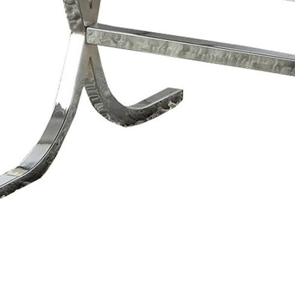 Homeroots 42" X 21" X 19" Mirrored Top And Chrome Coffee Table   286042