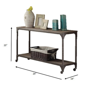 Homeroots 24" X 14" X 25" Weathered Oak And Antique Silver End Table   286048