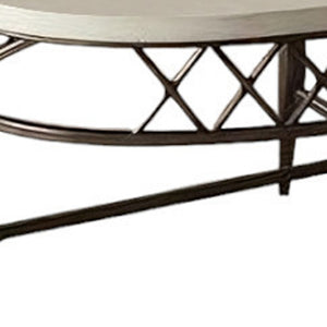 Homeroots Three Piece Black And Faux Marble Coffee And End Table Set   286069