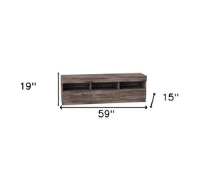 Homeroots 59" Brown Open Shelving Tv Stand Rustic Oak Manufactured Wood 286071