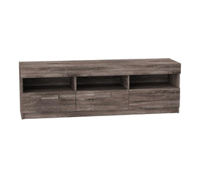 Homeroots 59" Brown Open Shelving Tv Stand Rustic Oak Manufactured Wood 286071