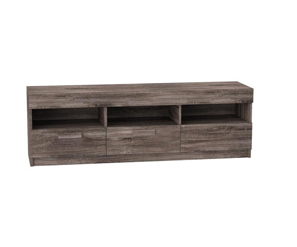 Homeroots 59" Brown Open Shelving Tv Stand Rustic Oak Manufactured Wood 286071