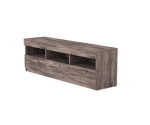 Homeroots 59" Brown Open Shelving Tv Stand Rustic Oak Manufactured Wood 286071