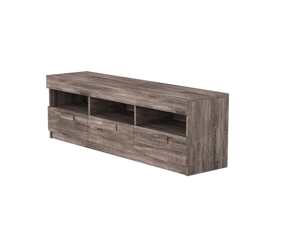 Homeroots 59" Brown Open Shelving Tv Stand Rustic Oak Manufactured Wood 286071