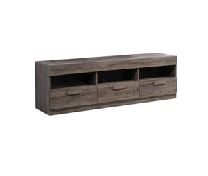 Homeroots 59" Brown Open Shelving Tv Stand Rustic Oak Manufactured Wood 286071