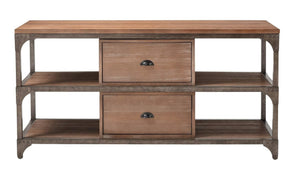 HomeRoots 60" Stylish TV Stand with Open Shelves & Enclosed Storage for Modern Living Room & Home Office Use 286073