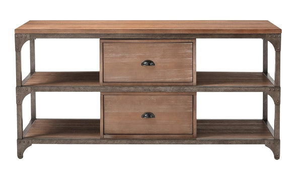 HomeRoots 60" Stylish TV Stand with Open Shelves & Enclosed Storage for Modern Living Room & Home Office Use 286073