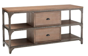 HomeRoots 60" Stylish TV Stand with Open Shelves & Enclosed Storage for Modern Living Room & Home Office Use 286073