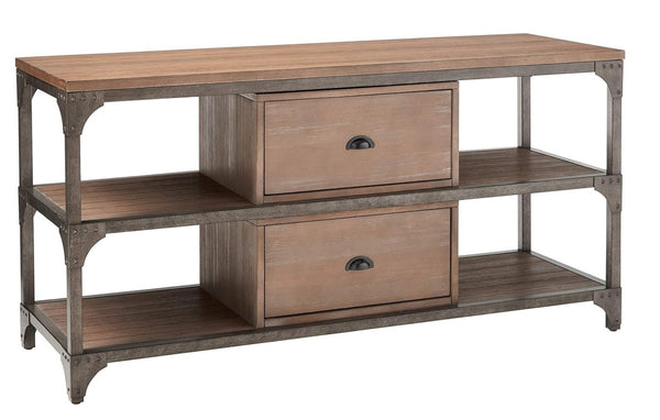 HomeRoots 60" Stylish TV Stand with Open Shelves & Enclosed Storage for Modern Living Room & Home Office Use 286073