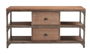 HomeRoots 60" Stylish TV Stand with Open Shelves & Enclosed Storage for Modern Living Room & Home Office Use 286073