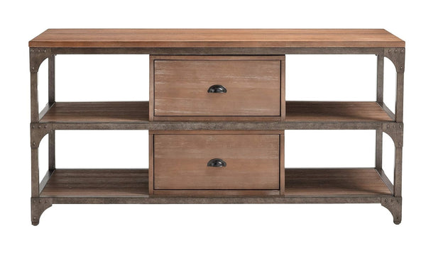 HomeRoots 60" Stylish TV Stand with Open Shelves & Enclosed Storage for Modern Living Room & Home Office Use 286073
