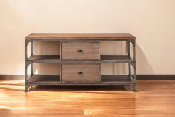 HomeRoots 60" Stylish TV Stand with Open Shelves & Enclosed Storage for Modern Living Room & Home Office Use 286073