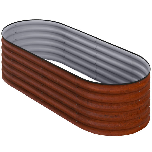 English Elm Outsunny 5' X 2' Galvanized Metal Raised Garden Bed Kit - Easy Diy Elevated Planter For Herbs & Veggies W2225P200927-GIGA