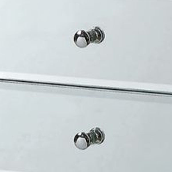 Homeroots 38" White Six Drawer Wood And Mirrored Glass Jewelry Armoire White  286101