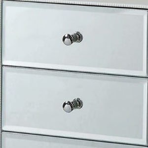 Homeroots 38" White Six Drawer Wood And Mirrored Glass Jewelry Armoire White  286101