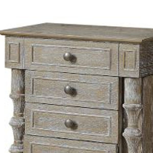 Homeroots 40" Brown Jewelry Armoire With Seven Drawers Weathered Oak Manufactured Wood 286103