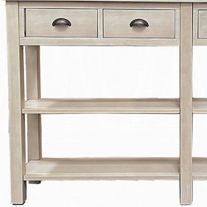 Homeroots 60" Cream Console Table With Shelves And Drawers   286112