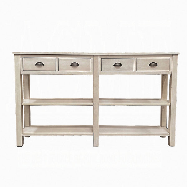 Homeroots 60" Cream Console Table With Shelves And Drawers   286112