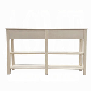 Homeroots 60" Cream Console Table With Shelves And Drawers   286112