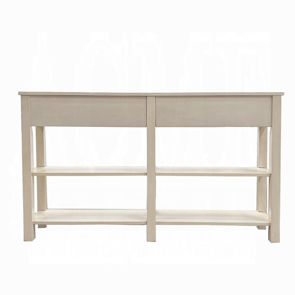 Homeroots 60" Cream Console Table With Shelves And Drawers   286112