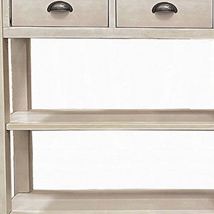 Homeroots 60" Cream Console Table With Shelves And Drawers   286112