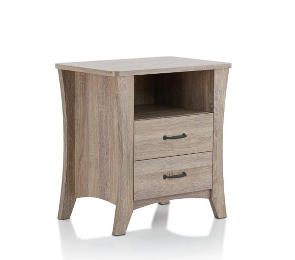 Homeroots 24" Brown Two Drawers Nightstand Rustic Natural  286120