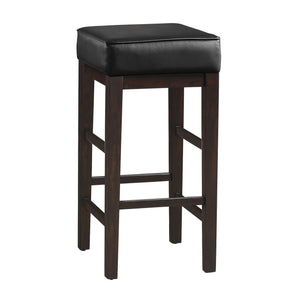 English Elm Transitional Counter Height Stool Set of 2 with Faux Leather Square Seat and Solid Wood Frame, 24-inch Black,Espresso 32.25 L x 17 W x 12.75 H B011P231743