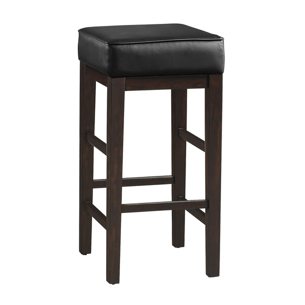 English Elm Transitional Counter Height Stool Set of 2 with Faux Leather Square Seat and Solid Wood Frame, 24-inch Black,Espresso 32.25 L x 17 W x 12.75 H B011P231743