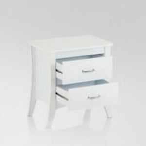 Homeroots 25" White Two Drawers Nightstand White  286121