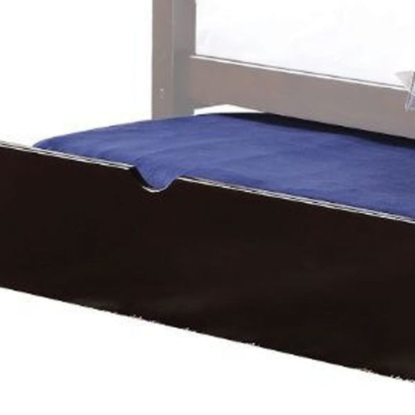 HomeRoots Deep Brown Pull-Out Trundle Bed for Under-Bed Storage & Extra Sleeping Space - Modern & Functional! 286133
