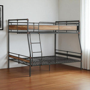 HomeRoots Bronze Elegant Metal Bunk Bed for Two Queen Mattresses - Space-Saving Solution for Any Room Full XL Over Queen 286146