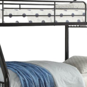 Homeroots 78" X 56" X 67" Twin Over Full Black Bunk Bed Black Metal 286161