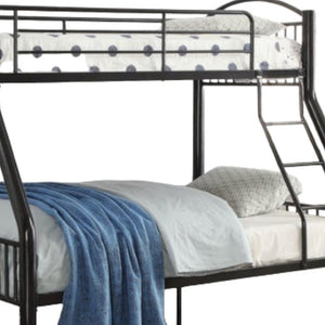 Homeroots 78" X 56" X 67" Twin Over Full Black Bunk Bed Black Metal 286161