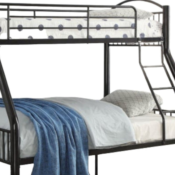 Homeroots 78" X 56" X 67" Twin Over Full Black Bunk Bed Black Metal 286161