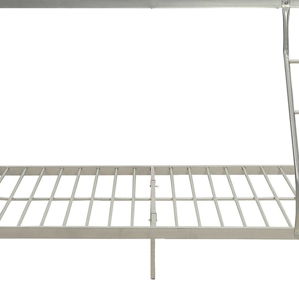 Homeroots 78" X 56" X 67" Silver Metal Twin Over Full  Bunk Bed Silver Metal 286162