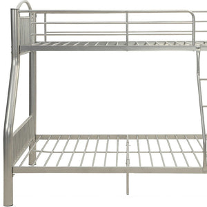 Homeroots 78" X 56" X 67" Silver Metal Twin Over Full  Bunk Bed Silver Metal 286162