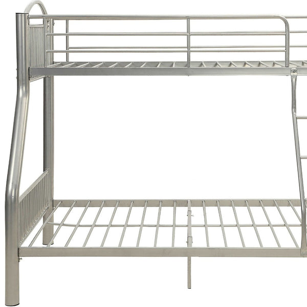 Homeroots 78" X 56" X 67" Silver Metal Twin Over Full  Bunk Bed Silver Metal 286162