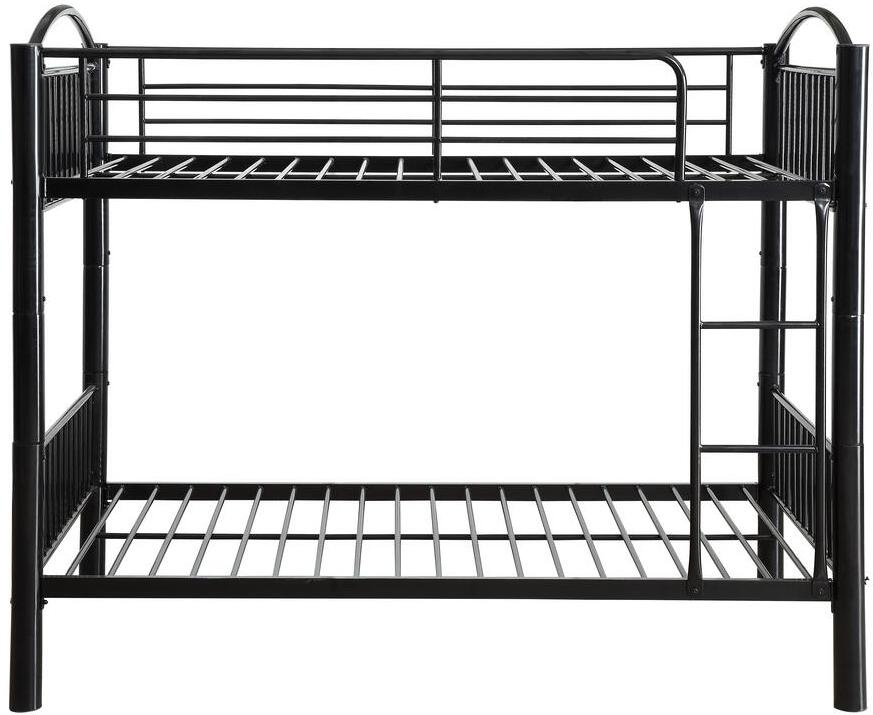 Homeroots 78" X 44" X 67" Twin Over Twin Black Metal Bunk  Bed  Metal 286163