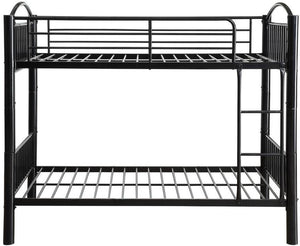 Homeroots 78" X 44" X 67" Twin Over Twin Black Metal Bunk  Bed  Metal 286163