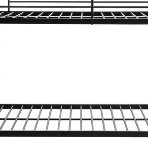 HomeRoots Black Twin Metal Bunk Bed - Durable, Convertible Twin-Over-Twin Design for Kids’ Rooms & Guest Spaces 286163