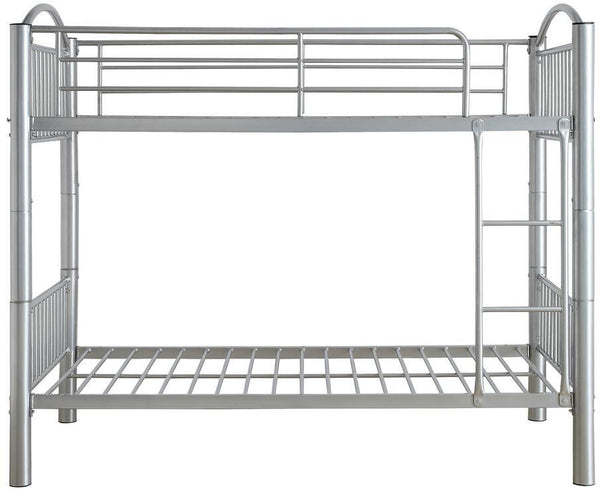 Homeroots 78" X 44" X 67" Twin Over Twin Silver Metal Bunk Bed Silver Metal 286164