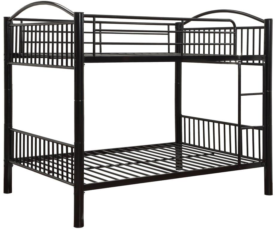 Homeroots 78" X 56" X 67" Black Metal Full Over Full Bunk Bed  Metal 286165