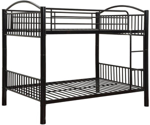 Homeroots 78" X 56" X 67" Black Metal Full Over Full Bunk Bed  Metal 286165