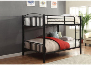 Homeroots 78" X 56" X 67" Black Metal Full Over Full Bunk Bed  Metal 286165
