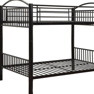 HomeRoots Black Full Metal Bunk Bed - Stylish Space-Saving Design with Versatile Configurations for Kids' Rooms 286165