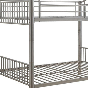 Homeroots 78" X 56" X 67" Silver Metal Full Over Full Bunk Bed Silver Metal 286166